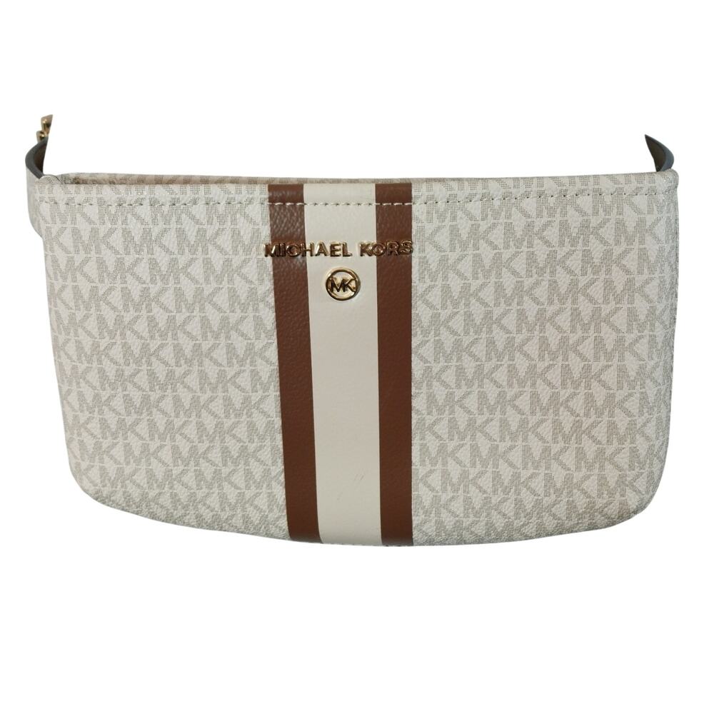 NWOT! MICHAEL KORS! WHITE, GRAY, BROWN VEGAN LEATHER HIP PACK FANNY PACK, PURSE! - Picture 9 of 10